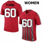 Women's Ohio State Buckeyes #60 Blake Pfenning Throwback Nike NCAA College Football Jersey February SOB8344QN